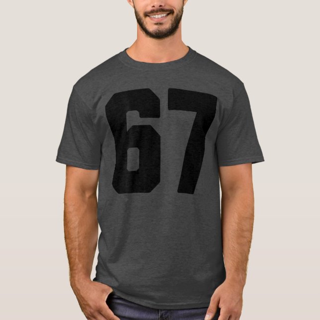 Camisa de esportes número 67 do meme viral da inte (Frente)