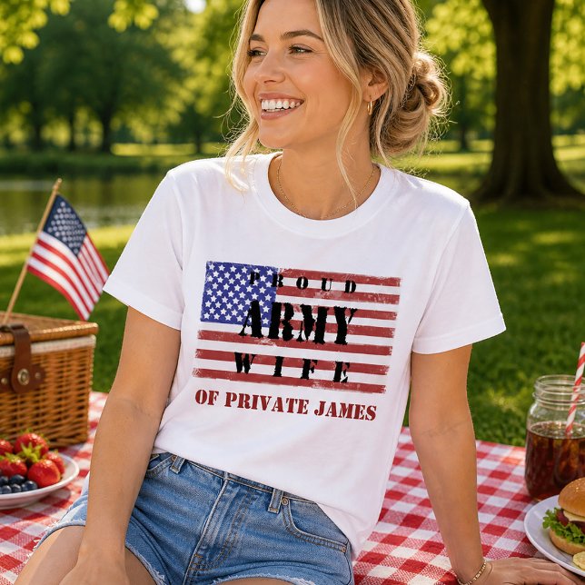 Camisa de Esposa Orgulhosa do Exército Camiseta Pa (Proud Army Wife Shirt Patriotic Flag T-shirt)