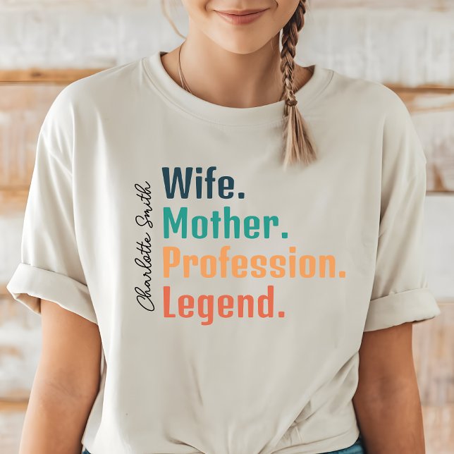 Camisa de Esposa Personalizada, Dia da Mãe ou Pres (wife shirt, mother shirt, profession shirt, legend shirt, custom name shirt, personalized gift, )