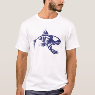 Camisa de esqueleto dos peixes tribais ferozes t