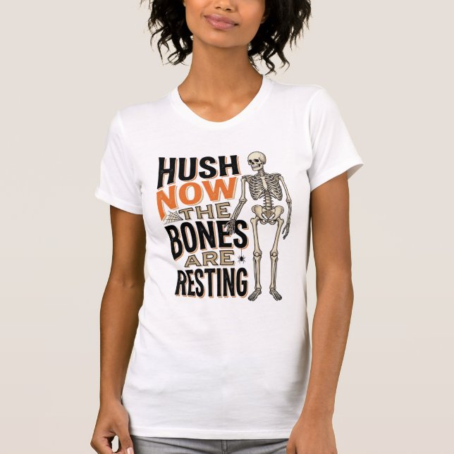 Camisa de Esqueleto Engraçado, Hush Now Gravação d (Frente)