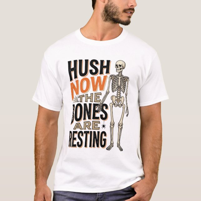 Camisa de Esqueleto Engraçado, Hush Now Gravação d (Frente)