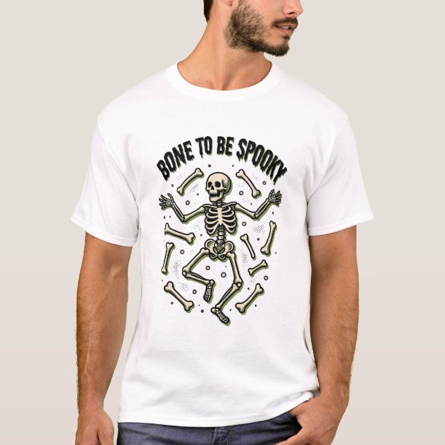 Camisa de Esqueleto Sinistro Vintage Halloween Oss (Frente)