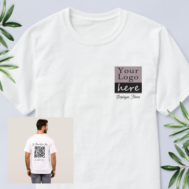 Camisa de evento comercial com código QR da sua lo (Criador carregado)