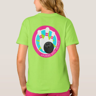 Camisa de eventos de Boliche neon com nome no bols