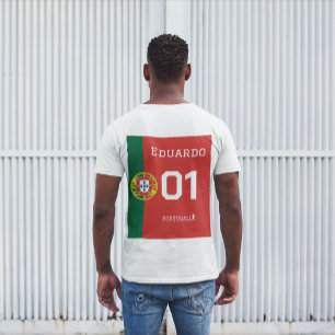 Camisa de Fã de Futebol de Portugal - Nome e Númer