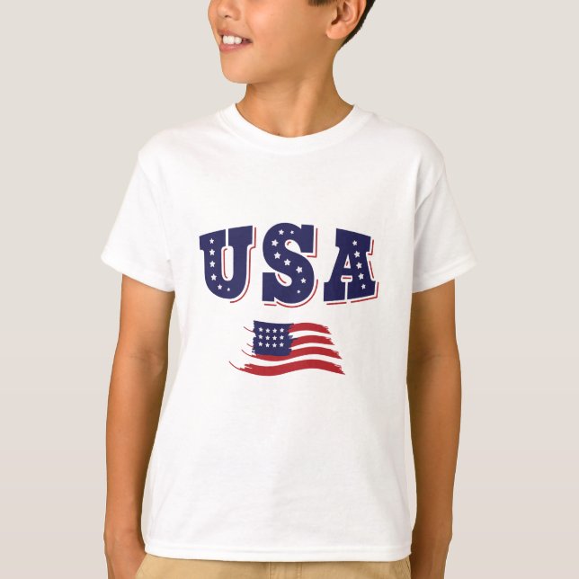 Camisa de Fã de Futebol dos EUA Bandeira Americana (Frente)