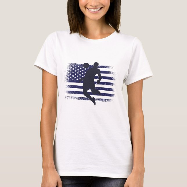 Camisa de Fã de Futebol dos EUA Bandeira Americana (Frente)