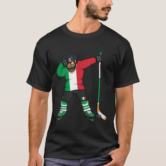 Camisa de Fã de Hóquei no Gelo da Itália Rottweile (Frente)