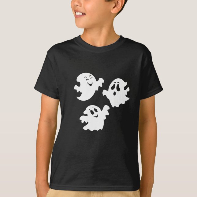 Camisa de Fantasma de Halloween para Meninos (Frente)