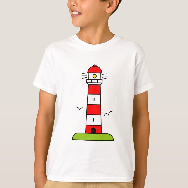 Camisa de farol para crianças | Tema da praia náut (Frente)