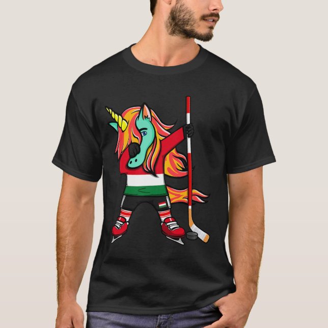 Camisa de Fãs de Hóquei no Gelo Unicórnio Verde Da (Frente)