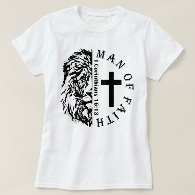 Camisa De Fé, Homem De Fé Christian Boho (Frente do Design)