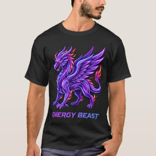 Camisa de Fera de Energia Fênix Neon Fogo Roxo