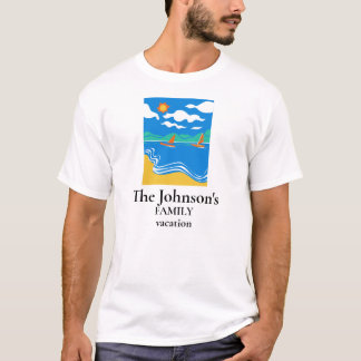 Camisa de férias da família, praia ou tema do lago