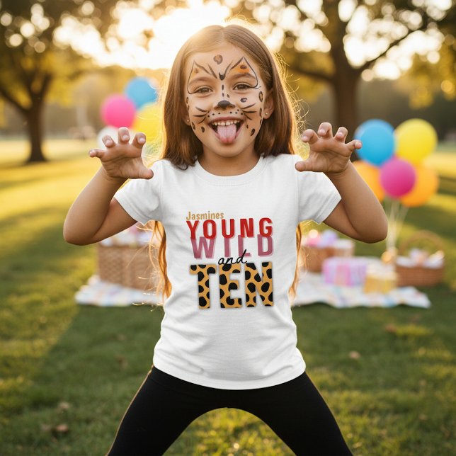 Camisa de festa com estampa de leopardo para menin (Criador carregado)