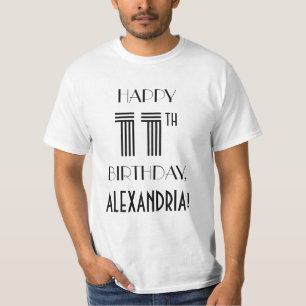 Camisa de festa de aniversário de 11 anos com esti