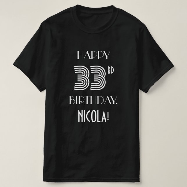 Camisa de festa de aniversário de 33 anos com esti (Frente do Design)