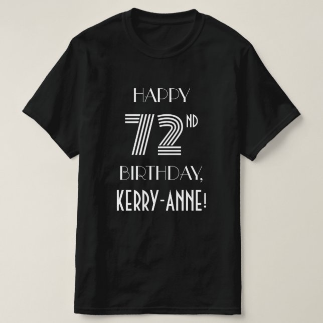 Camisa de festa de aniversário de 72 anos com esti (Frente do Design)