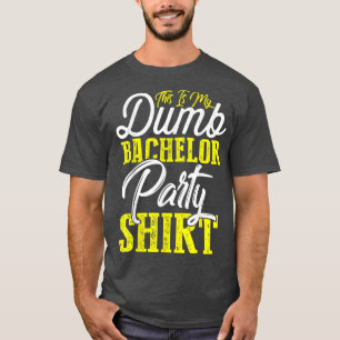 Camisa de festa de solteiro idiota masculina