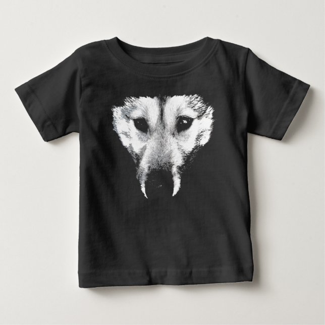Camisa de Filhote de Husky Camisa de Bebê Husky Si (Frente)