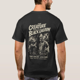 Camisa de Filme de Terror da Criatura da Lagoa Neg