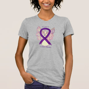 Camisa de Fita de Consciência Roxa da Doença de