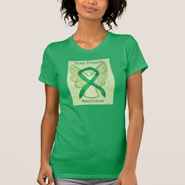 Camisa de Fita de Sensibilização Verde da Dádiva d (Frente)