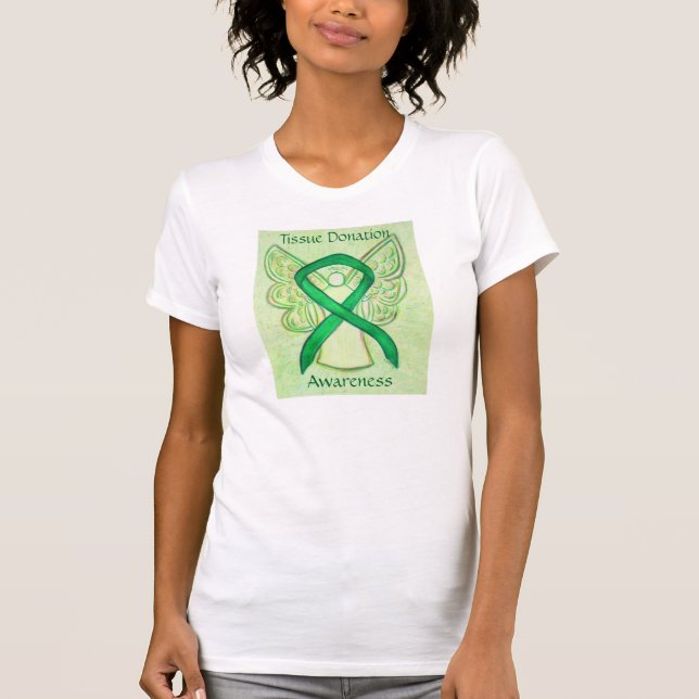 Camisa de Fita de Sensibilização Verde da Dádiva d (Frente)