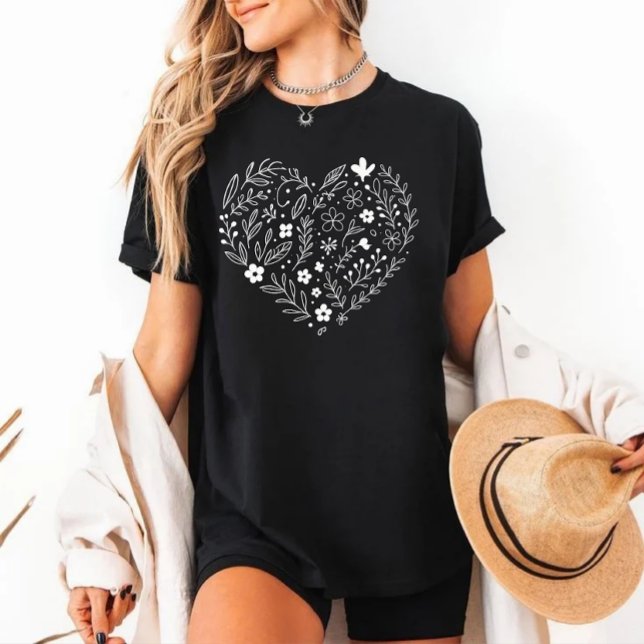 camisa de flor de forma cardíaca (Criador carregado)