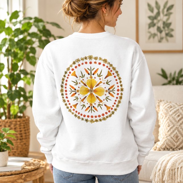 Camisa de Flores Amarelas Mandala Pressionadas de  (Criador carregado)