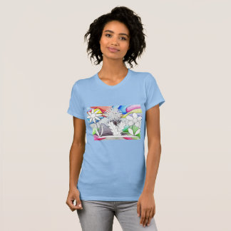 Camisa de flores colorida das mulheres