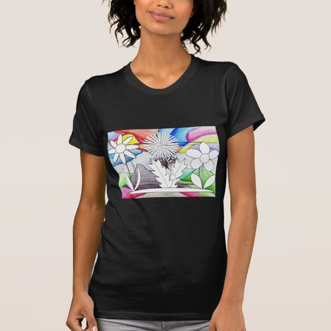 Camisa de flores colorida das mulheres (Frente)