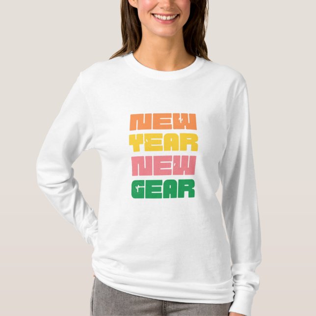 Camisa de folga longa feminina - Ano Novo Eve 2025 (Frente)