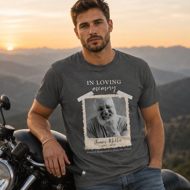 Camisa de Foto Personalizada em Memória, Memorial (Custom Photo In Loving Memory Shirt, Memorial T-Shirt)