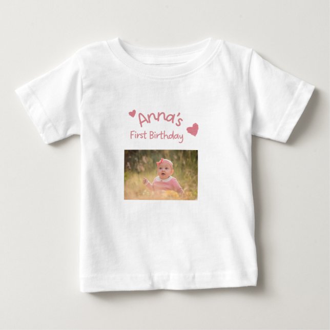Camisa de Foto Personalizada para o Primeiro Anive (Frente)