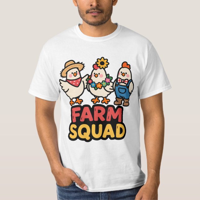 Camisa de Frango do Esquadrão da Fazenda Engraçada (Frente)