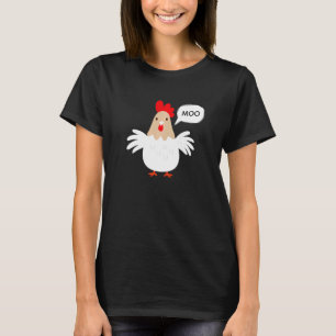 Camisa de Frango Moo Piada Vaca Presente para Aman