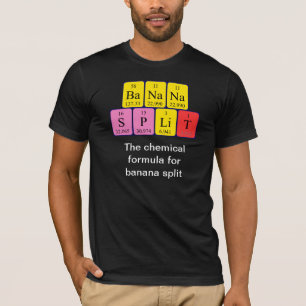 Camisa de frase mesa periódica dividida em banana