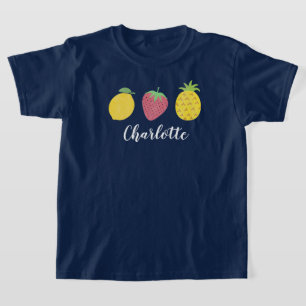 Camisa de Fruta tropical de verão da menina