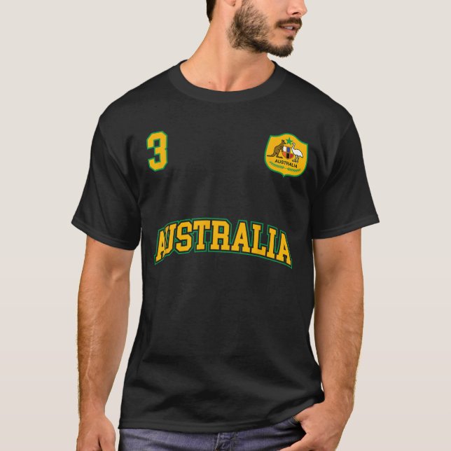 Camisa de futebol australiana nº 3 costas Australi (Frente)