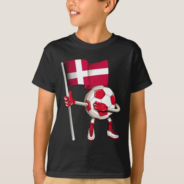 Camisa de Futebol da Dinamarca Bandeira Dinamarque (Frente)
