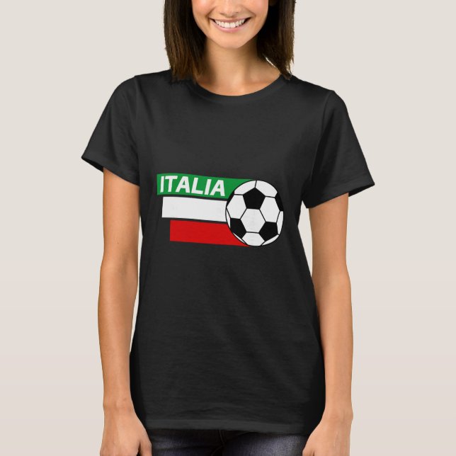 Camisa de Futebol da Itália. Cores da Bandeira Ita (Frente)