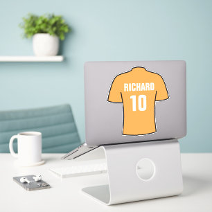 Camisa de futebol design em ouro velho. adesivo