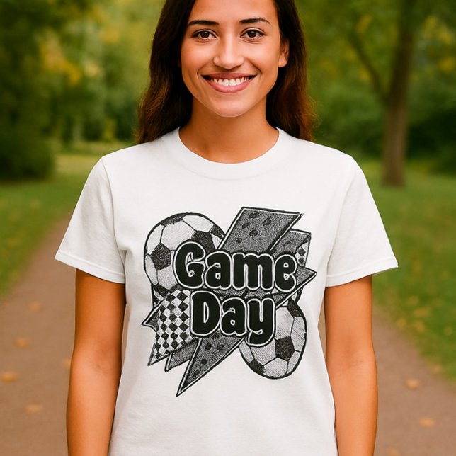 Camisa De Futebol Do Dia Do Jogo - Relâmpago E Bol (Criador carregado)