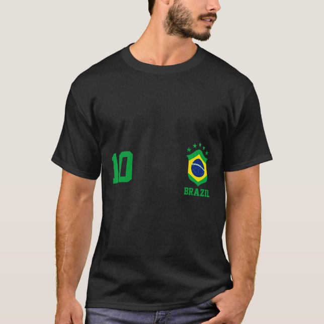 Camisa de futebol do orgulho brasileiro da bandeir (Frente)