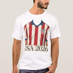 Camisa de Futebol EUA Estilo Retro Patriótica Verm