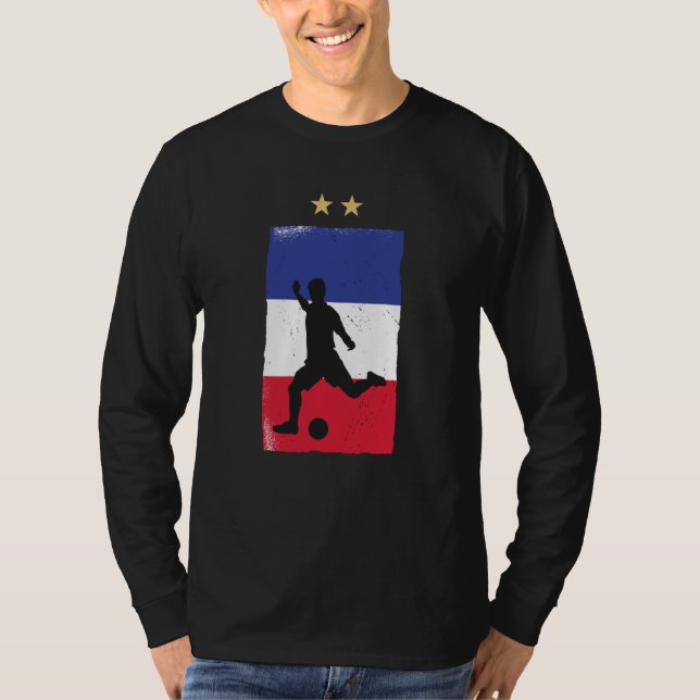 Camisa de Futebol Fã da França Bandeira Francesa (Frente)