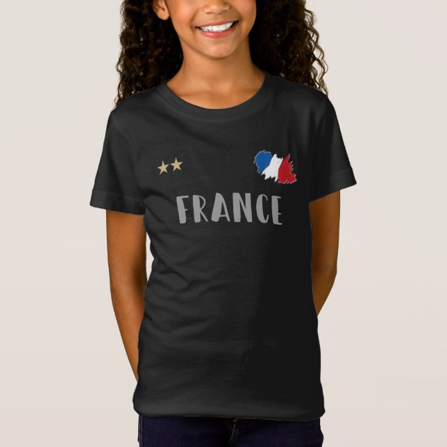 Camisa de Futebol Fã da França Bandeira Francesa (Frente)