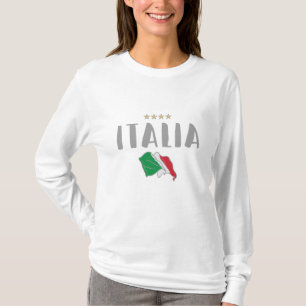 Camisa de Futebol Fã de Itália Bandeira